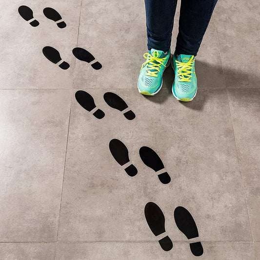 24Pcs Spy Agent of Truth Footprint Floor Decals Stickers Classroom Line Up Floor Decals Black Footprint V1258-DP02-B-1008