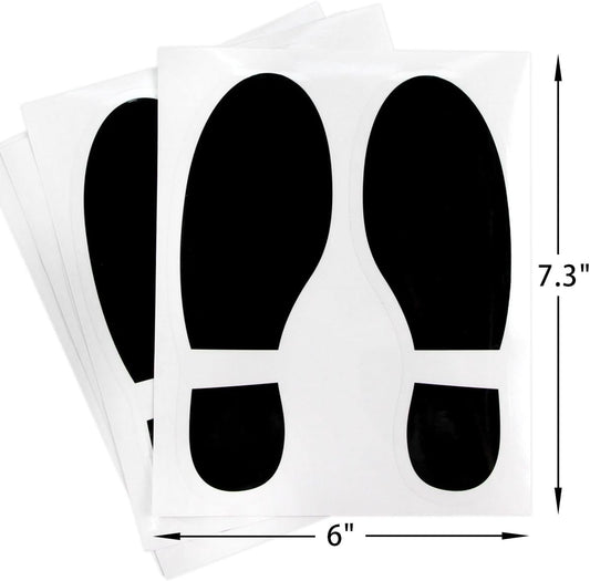 24Pcs Spy Agent of Truth Footprint Floor Decals Stickers Classroom Line Up Floor Decals Black Footprint V1258-DP02-B-1008