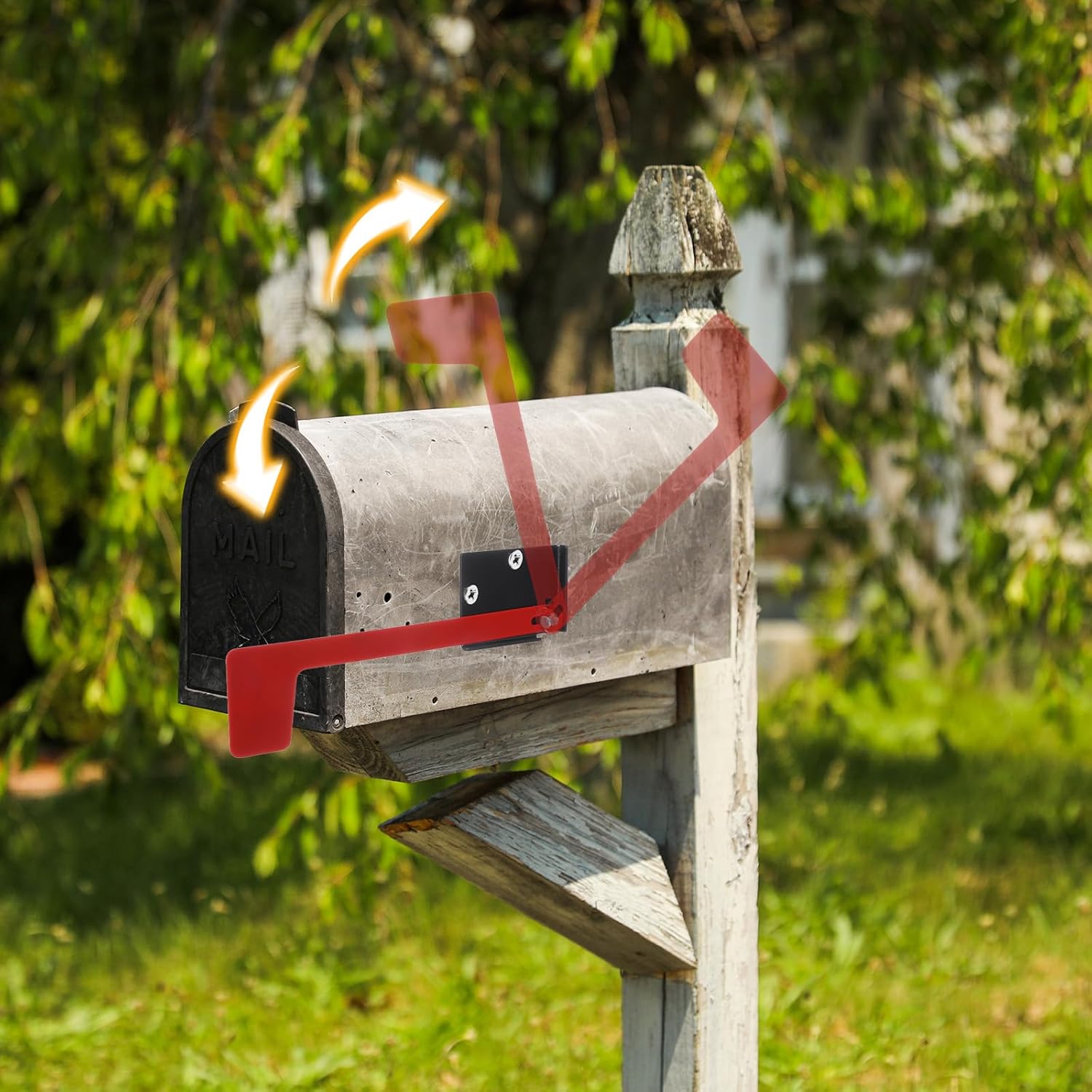 Flag for Mailbox,Red Mailbox Flag Replacement Kit Stainless Steel Mail Box Flags for Outside Metal Wood Wall V1258-DP02-B-1014