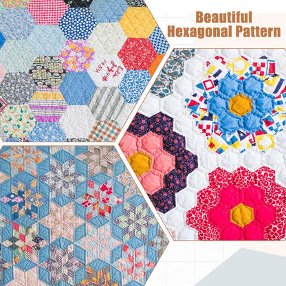 6Pcs Hexagon Quilting Templates Acrylic, 1" 1.5" 2" 3" 4" 5" Multiple Sizes Quilting Template for DIY V1258-DP02-B-1022