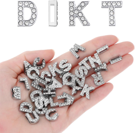 52Pcs A-Z Rhinestone Letter Charms for Bracelet,Alphabet Junk Case Charms for Jewelry Making Alphabet Beads V1258-DP02-B-1025