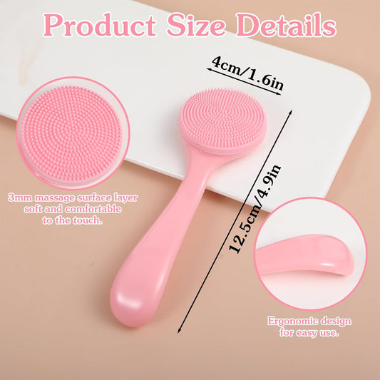 4 Pcs Silicone Face Brush Manual Facial Cleansing Brush, Soft Face Scrubber Waterproof Exfoliating Brushes, V1258-DP02-B-1026