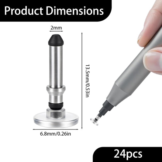 24 Pcs Stylus Tips Replacement Tips Only, Stylus Pen Tip Replacement High Precision Replaceable Pen Disc Tops V1258-DP02-B-1028