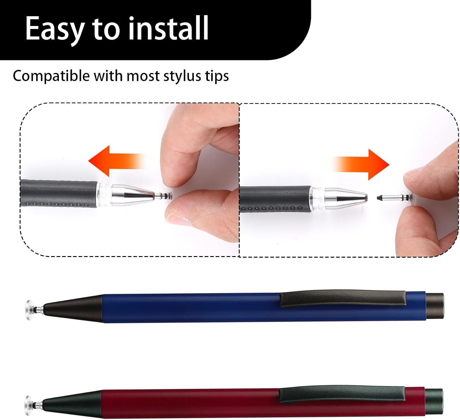 24 Pcs Stylus Tips Replacement Tips Only, Stylus Pen Tip Replacement High Precision Replaceable Pen Disc Tops V1258-DP02-B-1028