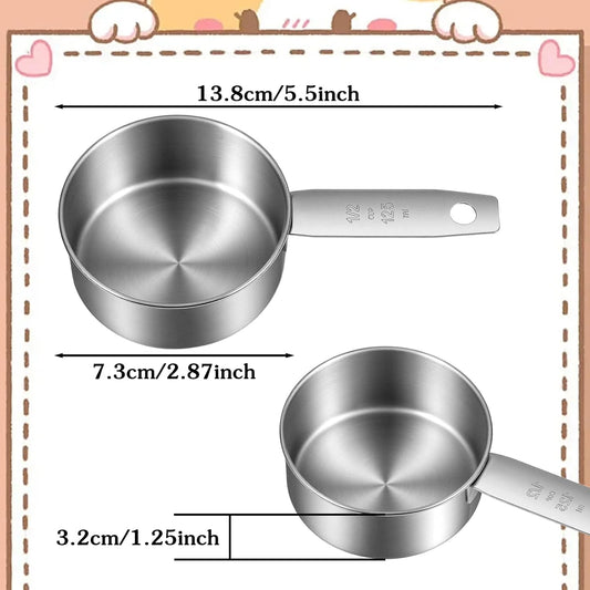 2 Pcs 1/2 Cup Dog Food Scoop, 1/2 Cup Measuring Scoop, 125 ml Stainless Steel Half Cups Dog Food Measuring V1258-DP02-B-1031
