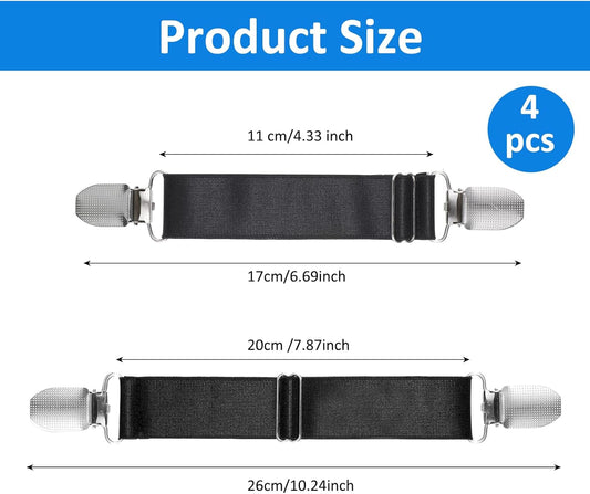 Vin Beauty 4 Pcs Adjustable Elastic Boot Straps Pant Leg Straps Elastic Adjustable Cowboy Boot Strap Clamp V1258-DP02-B-1033