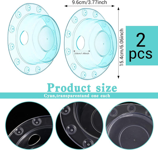 2 Pcs Bathtub Overflow Drain Cover Bathtub Stoppers 6.1 Inch Transparent & Green PVC Tub Overflow Drain Cover V1258-DP02-B-1037