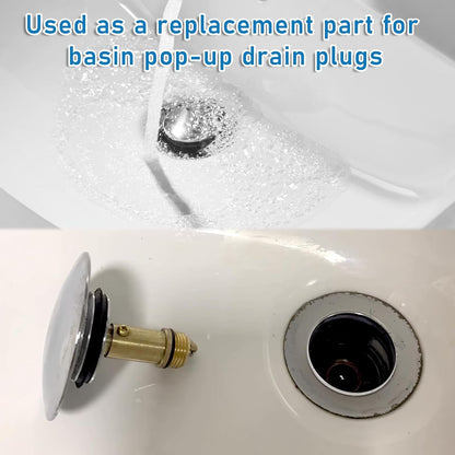 2 Pcs Basin Sink Clicker Pop Up Tub Drain Stopper Sink Pop Up Stopper Pop Up Bolt Basin Bath Sink Drain Click V1258-DP02-B-1039