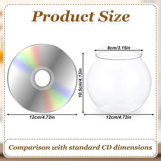 Mini Plastic Fish Bowl 27 oz Decorative Small Fishbowl, Aquarium Fish Bowls Unbreakable Heavy Duty Bowl for V1258-DP02-B-1040