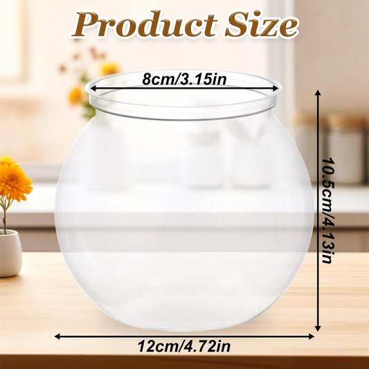 Mini Plastic Fish Bowl 27 oz Decorative Small Fishbowl, Aquarium Fish Bowls Unbreakable Heavy Duty Bowl for V1258-DP02-B-1040
