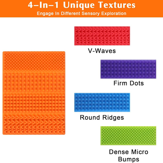 6 Pack Textured Sensory Stickers - Shimmeroo Silicone Fidget Strips for Relieve Anxiety Adults with ADHD V1258-DP02-B-1044