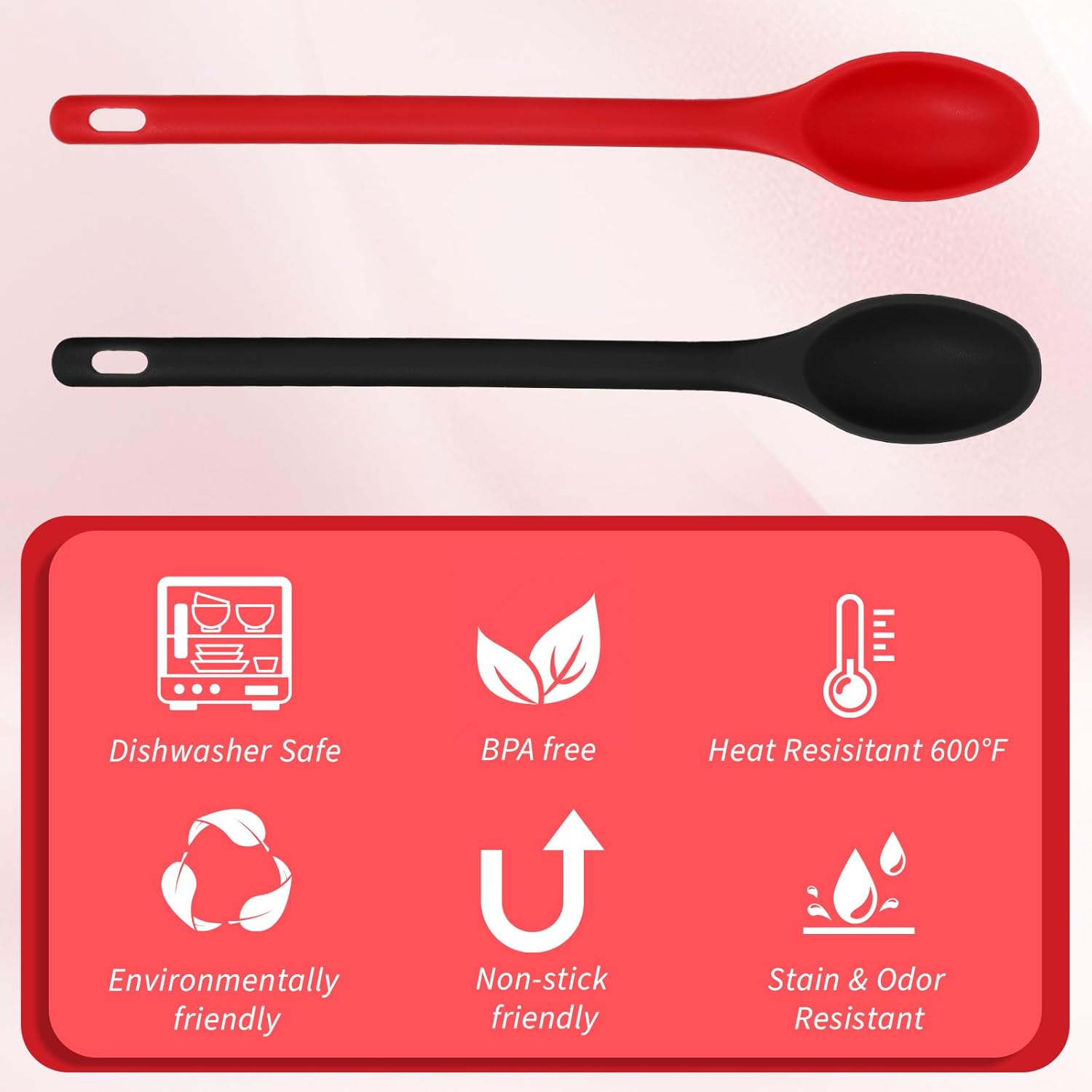 2Pcs Long Spoons for Stirring,Shimmeroo Mixing Spoons for Cooking Long Stirring Spoon for Baking Serving Stir V1258-DP02-B-1045