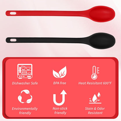 2Pcs Long Spoons for Stirring,Shimmeroo Mixing Spoons for Cooking Long Stirring Spoon for Baking Serving Stir V1258-DP02-B-1045