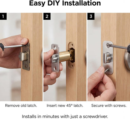 Adjustable Deadlatch 2-3/8''(60mm) or 2-3/4''(70mm), Adjustable Door Latch Entry Door Lock 45 degrees Turning V1258-DP02-B-1055