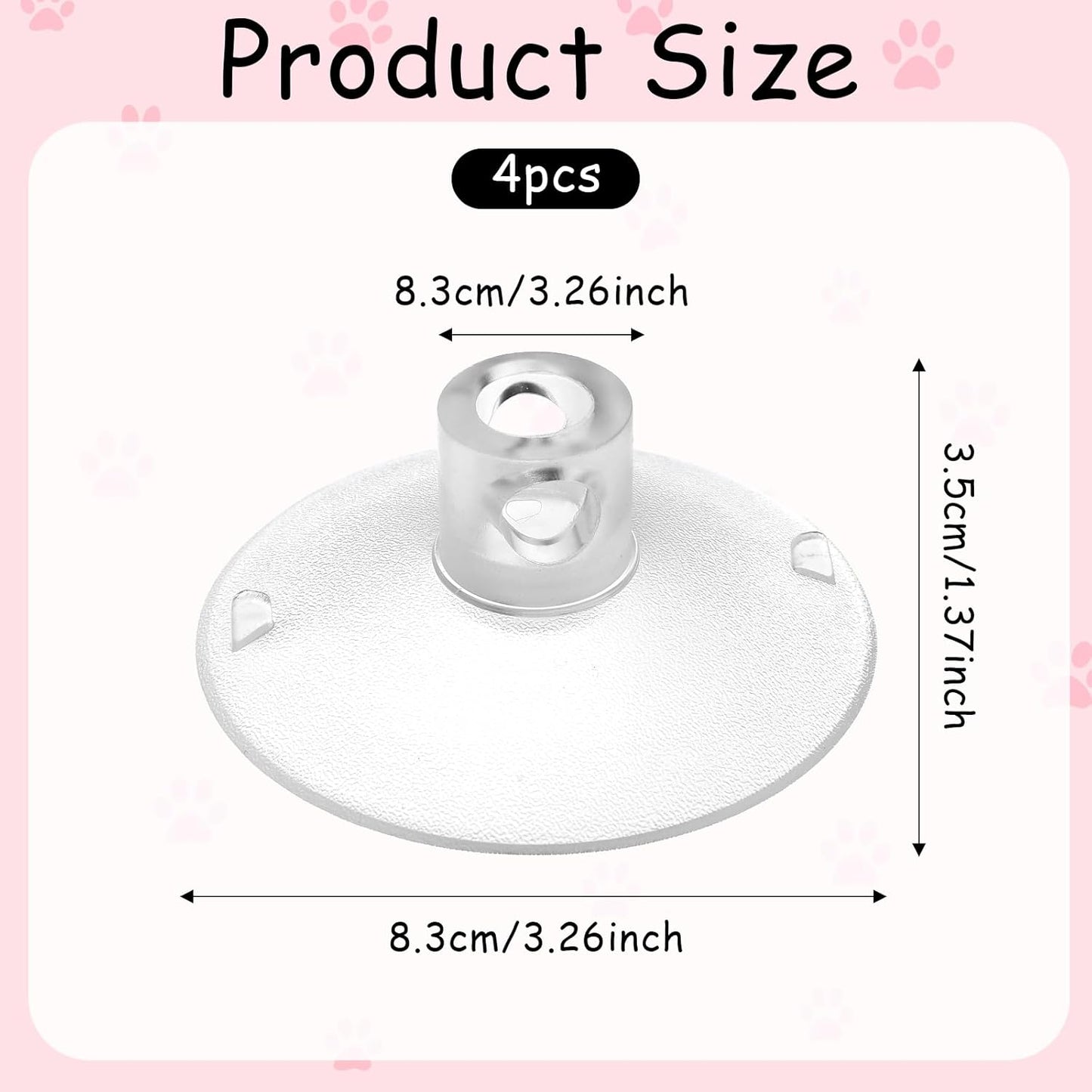 4 PCS Window Perch Suction Cup Large Replacement Clear PVC Sucker Pads Powerful Suction Cups for Cat Window V1258-DP02-B-1057
