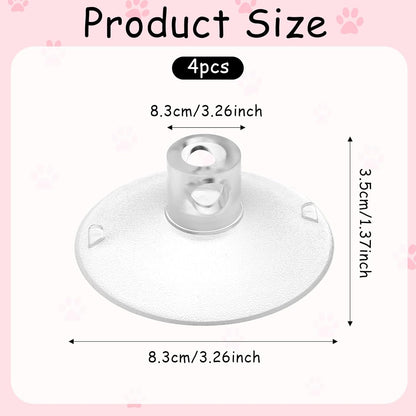 4 PCS Window Perch Suction Cup Large Replacement Clear PVC Sucker Pads Powerful Suction Cups for Cat Window V1258-DP02-B-1057
