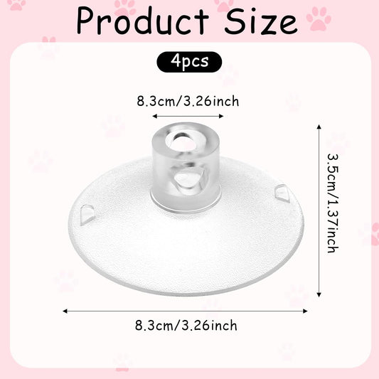 4 PCS Window Perch Suction Cup Large Replacement Clear PVC Sucker Pads Powerful Suction Cups for Cat Window V1258-DP02-B-1057