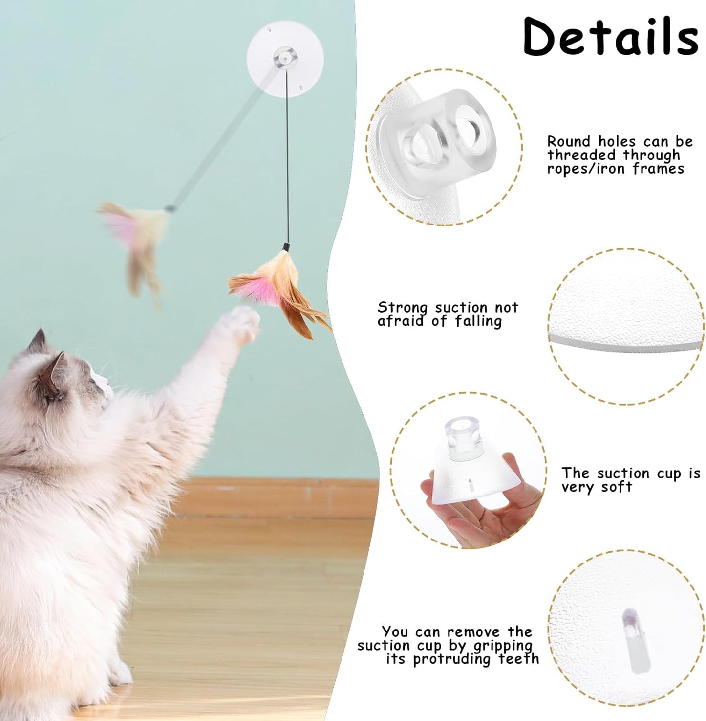 4 PCS Window Perch Suction Cup Large Replacement Clear PVC Sucker Pads Powerful Suction Cups for Cat Window V1258-DP02-B-1057