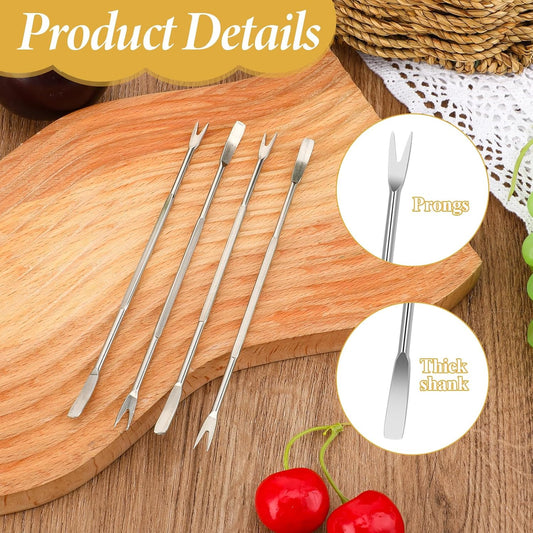 Stainless Steel Seafood Tools - 8 Piece Set, Lobster & Crab Picks, Oyster & Escargot Forks, Silver Crab V1258-DP02-B-1059