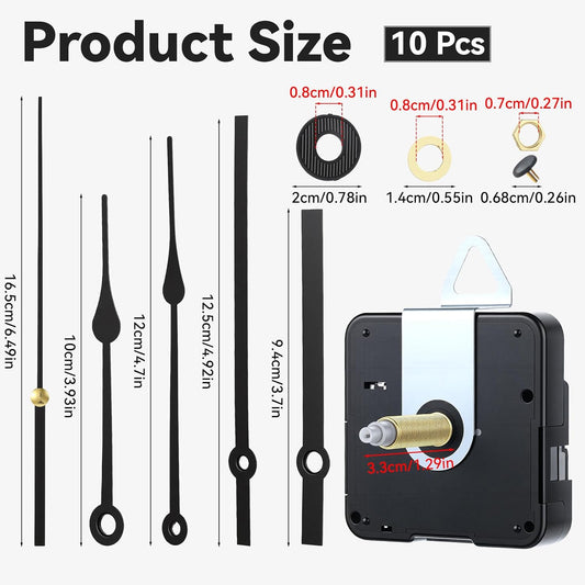 Long Shaft Clock Mechanism 31 mm Long Shaft Clock Movement Replacement, DIY Wall Clocks Movement Mechanism V1258-DP02-B-1066