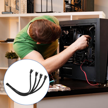 3 PCS Fan Splitter 4 Pin+3 Pin Computer PC Case PWM Fan Splitter Cable 1 to 4 V1258-DP02-B-1067