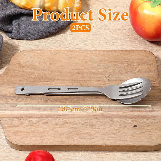 Titanium Spork Titanium Fork Spoon Set Camping Utensils, Ultralight Backpacking Utensils, Travel Cutlery Set, V1258-DP02-B-1068