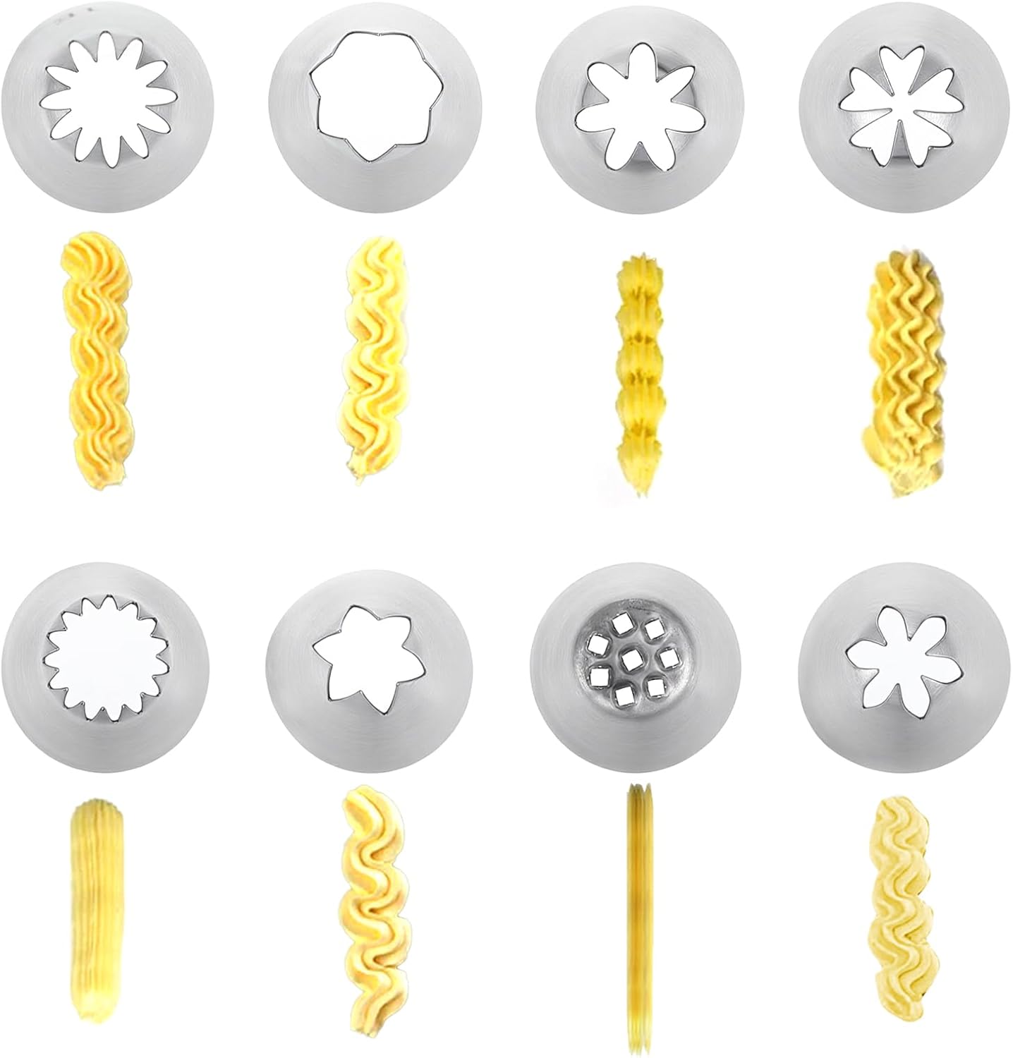 8 Pcs Large Piping Tips Set, Stainless Steel Cake Decorating Tips Set with 10pcs Piping Bag Pastry Cake V1258-DP02-B-1069
