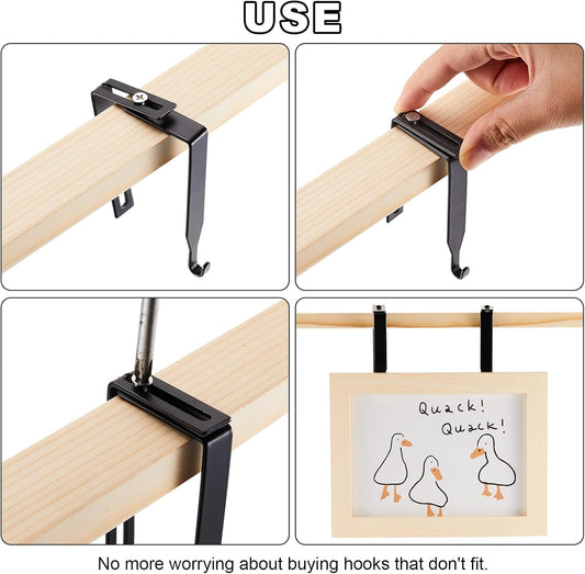 Amylove 4 Pcs Adjustable Cubicle Hanger Universal Partition Metal Cubicle Hooks Door Hanger, Adjusted to Fit V1258-DP02-B-1078