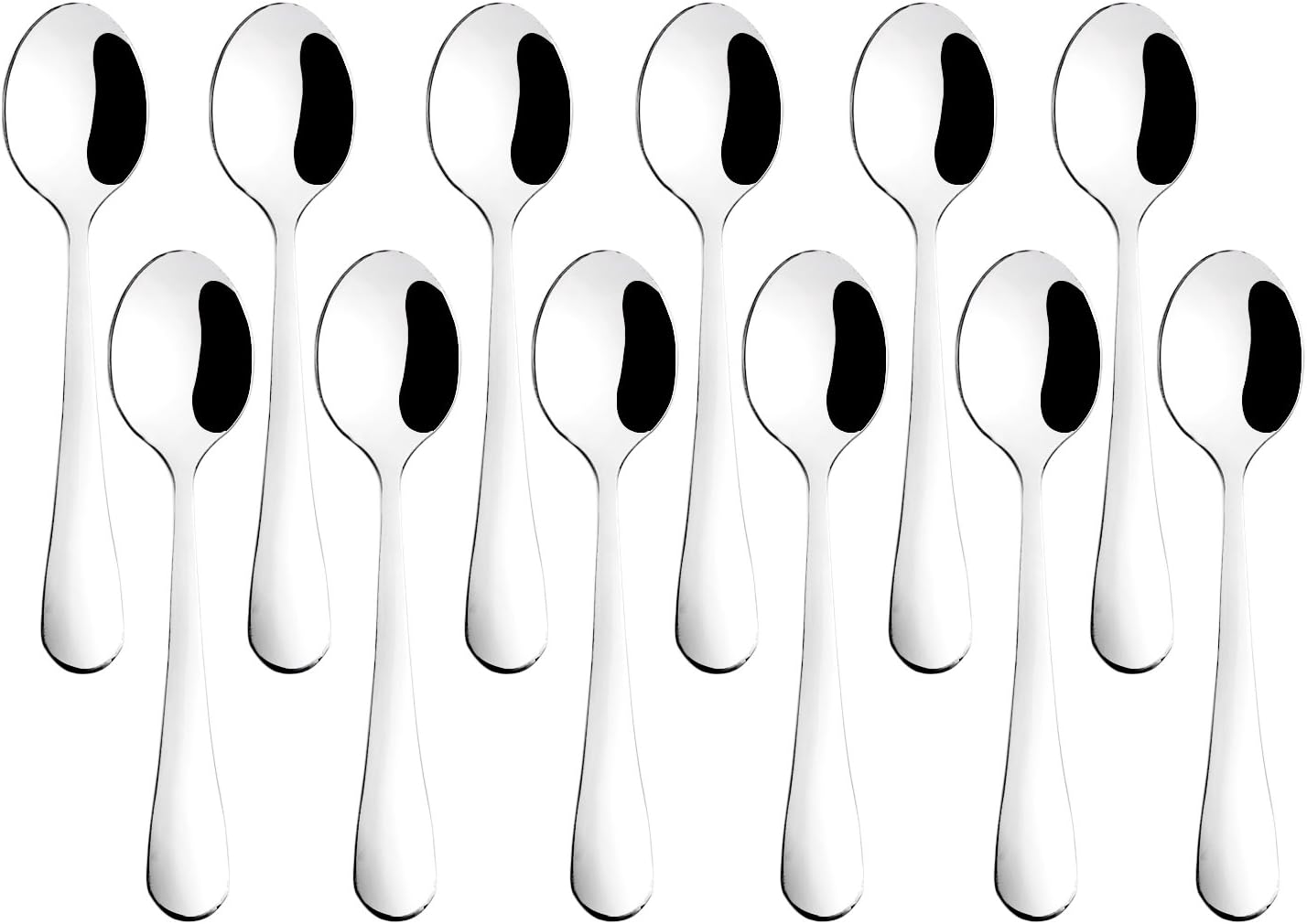 12-Piece Demitasse Espresso Spoons, 4 Inches Stainless Steel Mini Coffee Spoons V1258-DP02-B-108