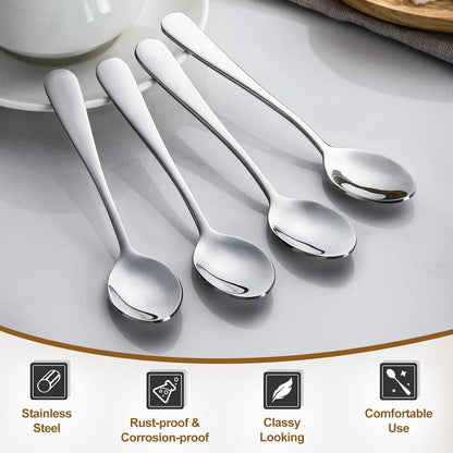 12-Piece Demitasse Espresso Spoons, 4 Inches Stainless Steel Mini Coffee Spoons V1258-DP02-B-108