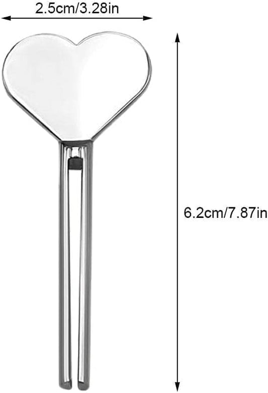 Silver Metal Manual Toothpaste Squeezer Heart Stainless Steel Dispenser Tube Squeezer Hand Cream Tube Key V1258-DP02-B-1088