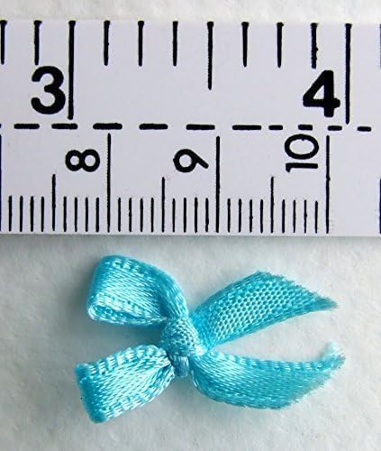100Pcs Colorful Assorted Smallest Satin Ribbon Bows Size 10 mm. Tiny Embellishment Craft Artificial Applique V1258-DP02-B-1092