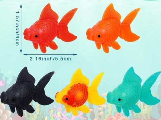 3 Pcs Orange Fake Floating Fishes Plastic Fake Goldfish Artificial Aquarium Fishes Colorful Realistic V1258-DP02-B-1093
