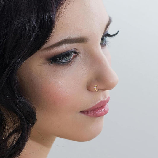 Kvekstio Opal Nose Ring Set for Women, Stainless Steel Septum Noses Body Piercing Jewelry, Cartilage Nosing V1258-DP02-B-1094