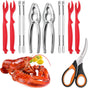 4-Person Seafood Tools Set includes 2 Crab Crackers, 4 Lobster Shellers, 4 Crab Leg Forks/Picks and 1 Seafood V1258-DP02-B-111