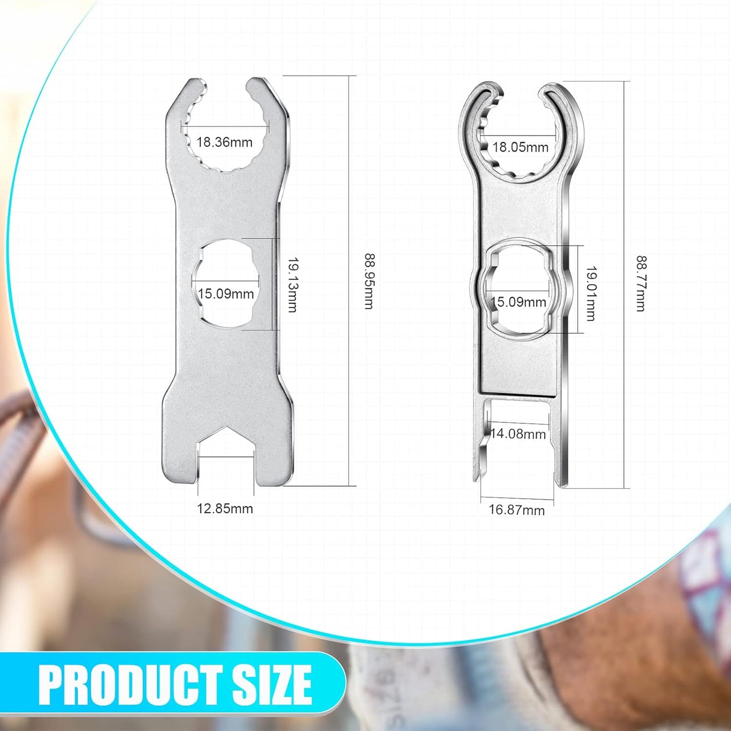 Landhoow 6 Pcs Solar Panel Connector Tool Solar Metal Spanner Wrench Solar PV Disconnect Removal Tools V1258-DP02-B-1116