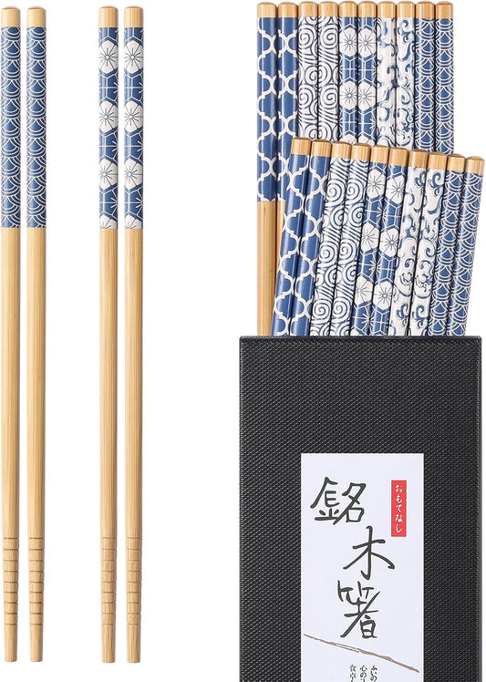 10 Pairs Reusable Bamboo Chopsticks, Japanese Style Natural Bamboo Wooden Chopstick Classic Style Chop Stick V1258-DP02-B-112