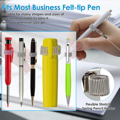 Landhoow 2 Pcs Retractable Pull Pen Pencil Holder, 27.5'' Retractable Pen Holder for Carpenters, Workers, V1258-DP02-B-1122
