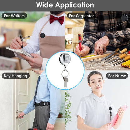 Landhoow 2 Pcs Retractable Pull Pen Pencil Holder, 27.5'' Retractable Pen Holder for Carpenters, Workers, V1258-DP02-B-1122