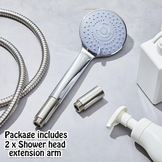 Amylove 2 Pcs Shower Head Extension Arm Stainless Steel Shower Pipe Extension 1/2pt Male to 1/2pt Female V1258-DP02-B-1126