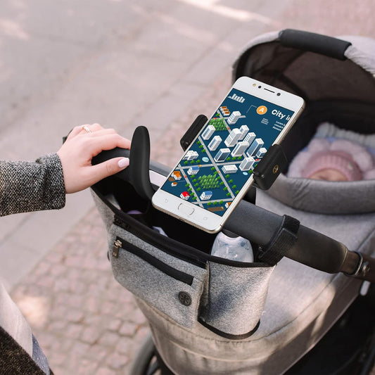 Amylove 2 Pcs Stroller Phone Holder Portable Cell Phone Holder Stand Universal Stroller Accessories for V1258-DP02-B-1128