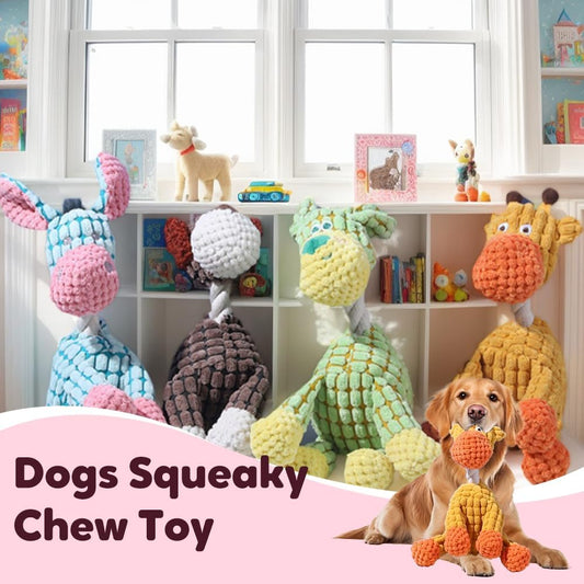 2026 New Dog Toys, Indestructible Plush Toy for Aggressive Chewers, Interactive Squeaky Soft Puppy Chew Toy, V1258-DP02-B-1148