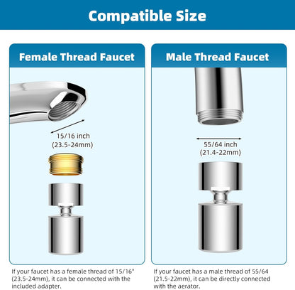 NSF/ANSI/CAN 61 Certified Faucet Aerator, CUPC Certification 360 degrees Twist Kitchen Sink Aerator, V1258-DP02-B-1154