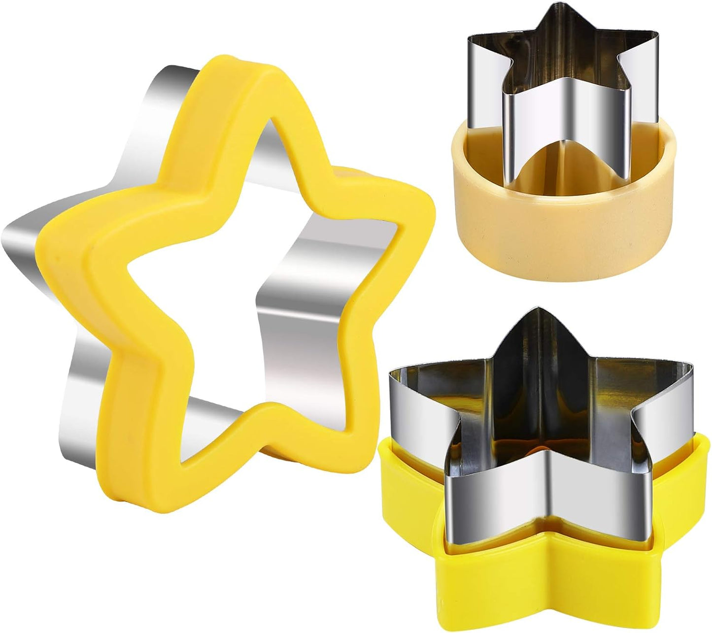 Stainless Steel Star Cookie Cutters, Mini to Large Sizes, Five-pointed Star & Vegetable Shapes Set for Kids V1258-DP02-B-116