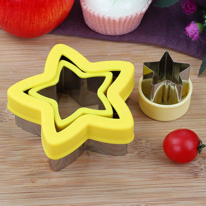 Stainless Steel Star Cookie Cutters, Mini to Large Sizes, Five-pointed Star & Vegetable Shapes Set for Kids V1258-DP02-B-116