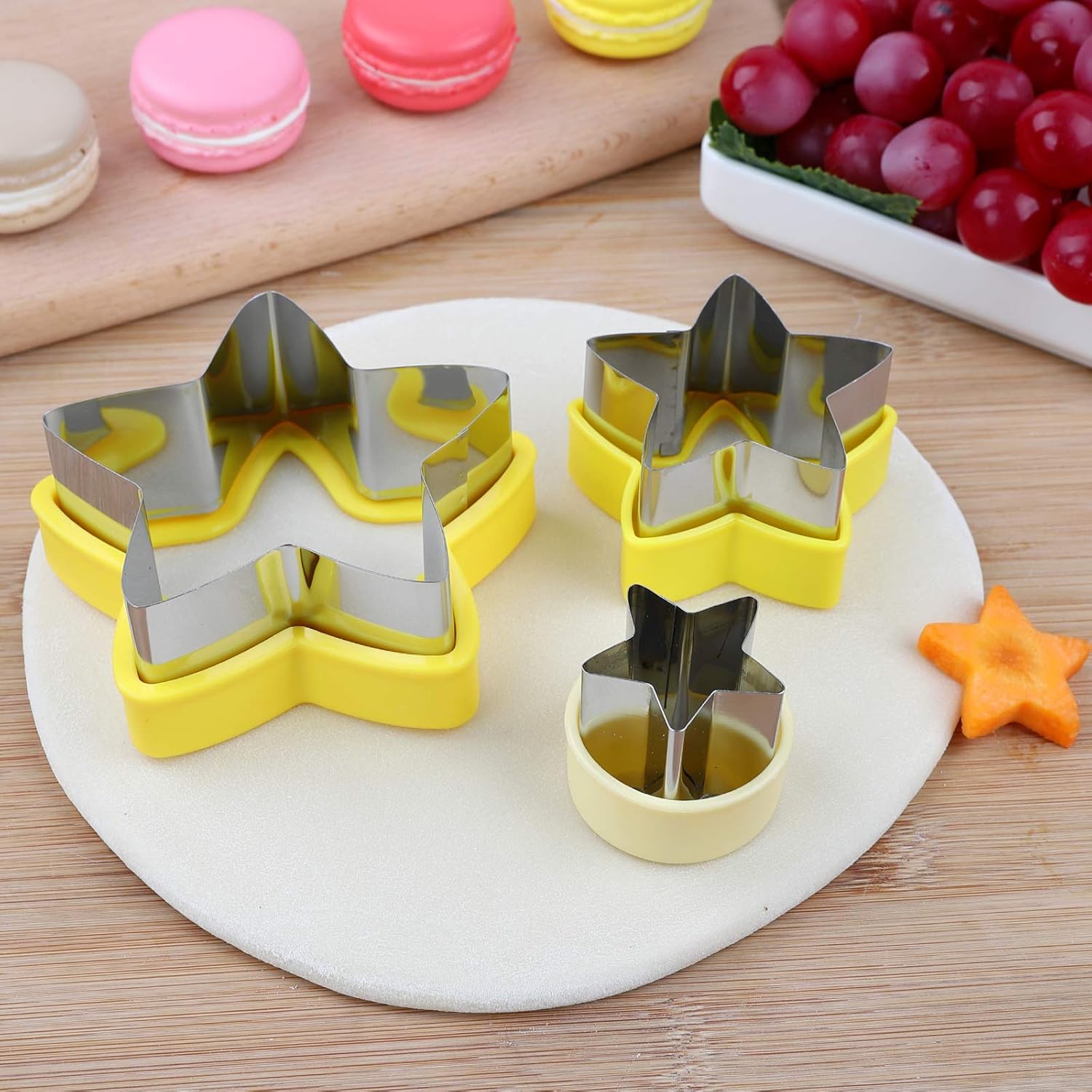 Stainless Steel Star Cookie Cutters, Mini to Large Sizes, Five-pointed Star & Vegetable Shapes Set for Kids V1258-DP02-B-116