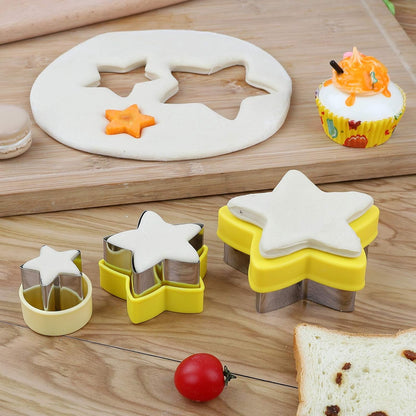 Stainless Steel Star Cookie Cutters, Mini to Large Sizes, Five-pointed Star & Vegetable Shapes Set for Kids V1258-DP02-B-116