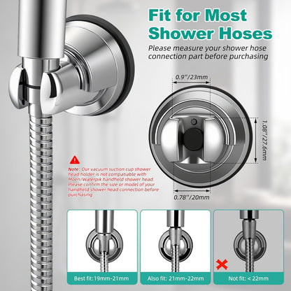 Vacuum Suction Cup Shower Head Holder, Removable Shower Wand Bracket, Adjustable Height & Wall Mount ABS V1258-DP02-B-1166
