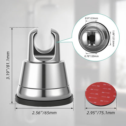 Vacuum Suction Cup Shower Head Holder, Removable Shower Wand Bracket, Adjustable Height & Wall Mount ABS V1258-DP02-B-1166