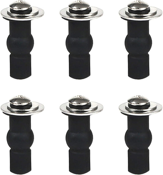 6 Pack Universal Toilet Seat Hinges Screw, Blind Hole fixings Expanding Rubber Top Fix Nuts Screws for Top V1258-DP02-B-1171